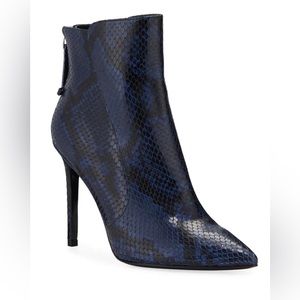 Veronica Beard Jovanna Snake-Embossed Leather Stiletto Booties